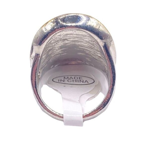 Mixed metal two tone saddle ring size 9 - Picture 3 of 4